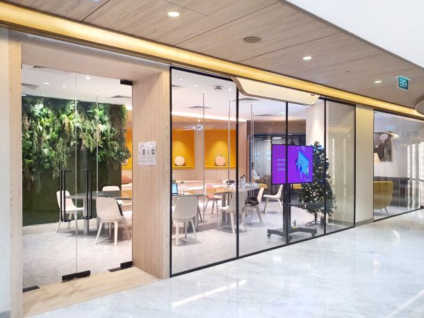Sleek Glass Door and Partition for Coworking Space Design