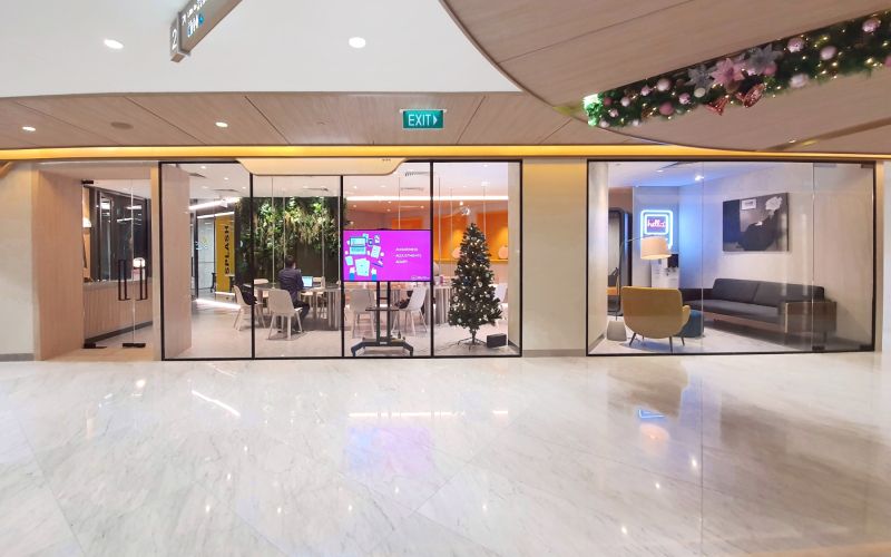 Sleek Glass Door and Partition for Coworking Space Design