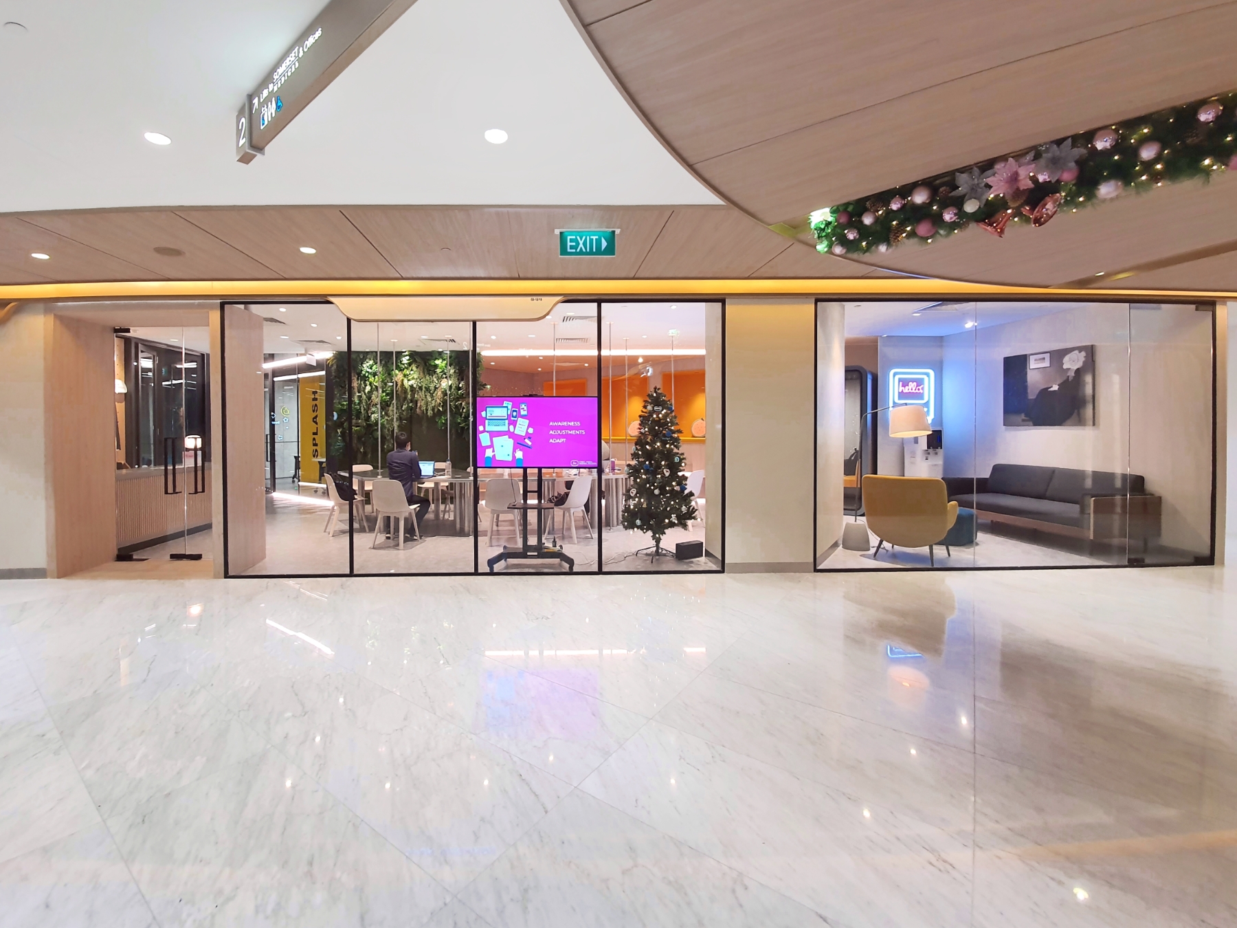 Sleek Glass Door and Partition for Coworking Space Design